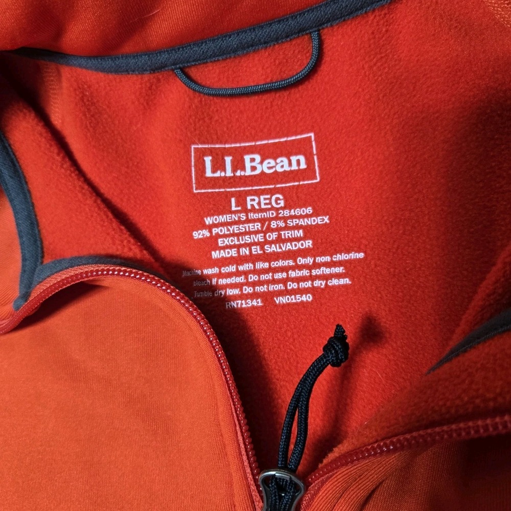 L.L. Bean Red Full Zip Red Gray Jacket Size Large Polyester Blend EUC - Picture 2 of 7